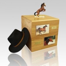 Mustang Brown Full Size Horse Urns