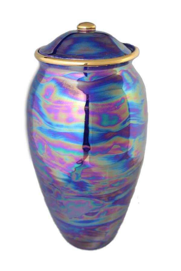 Mystic Blue Ceramic Urn