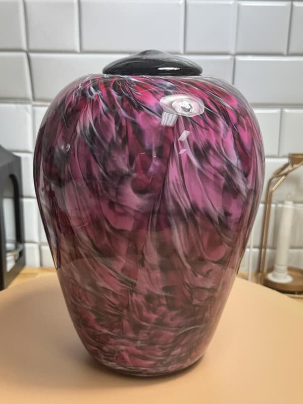 Mystical Pink Glass Cremation Urn