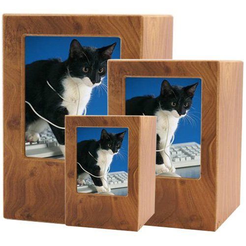 Natural Pet Photo Wood Urns