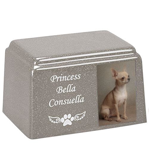 Natural Rectangle Cultured Pet Photo Urn