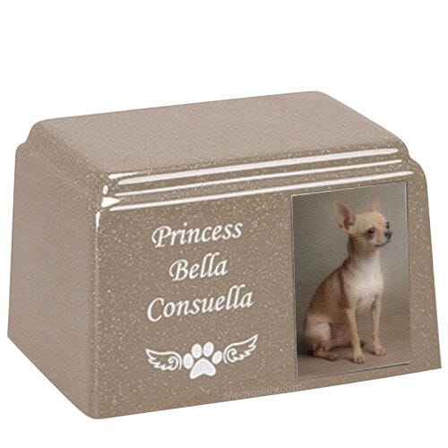 Nature Rectangle Cultured Pet Photo Urn