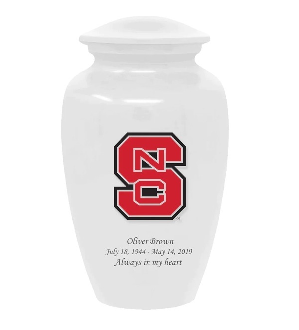 North Carolina State Wolfpack White Cremation Urn