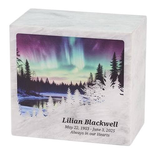 Northern Lights Marble Cremation Urn Northern Lights Marble Cremation Urn