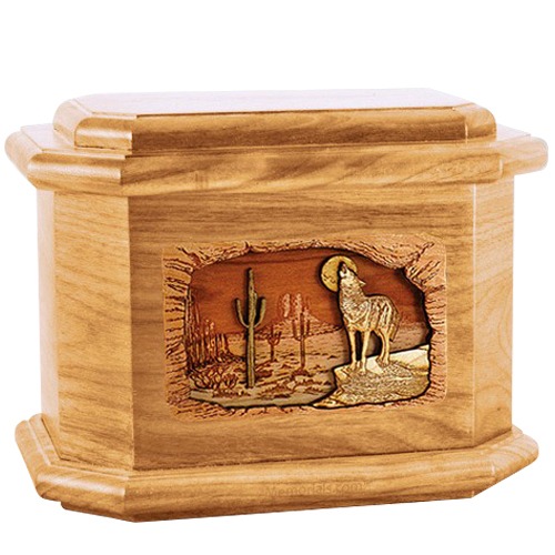 Desert Moon Oak Octagon Cremation Urn