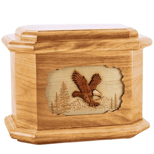 Eagle Oak Octagon Cremation Urn