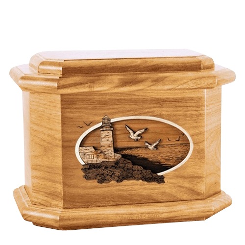 Sea Coast Oak Octagon Cremation Urn