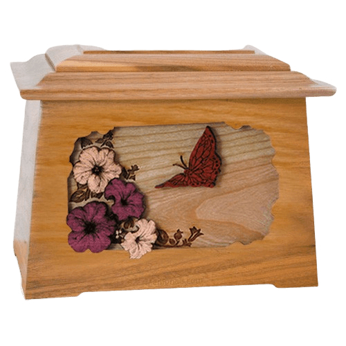 Butterfly Oak Aristocrat Cremation Urn