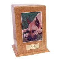 Oak Tower Photo Pet Cremation Urn III