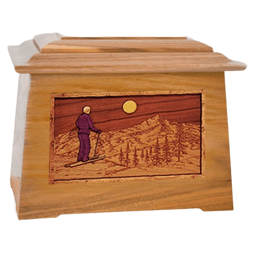 Skiing Oak Aristocrat Cremation Urn