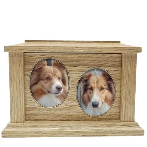 Oak Two Forever Picture Pet Urns