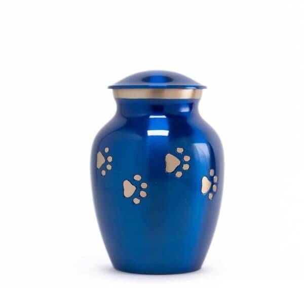 Ocean Blue Small Metal Pet Urn