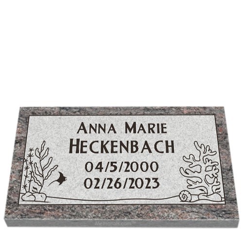 Oceanic Journey Granite Grave Marker 20 x 10