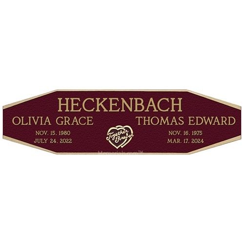 Octagon Memorial Crypt Plaque for Two