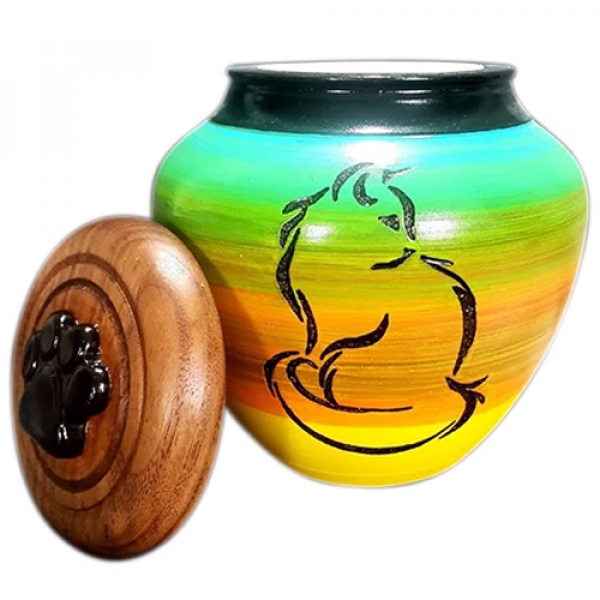 Ombre Cat Cremation Urn
