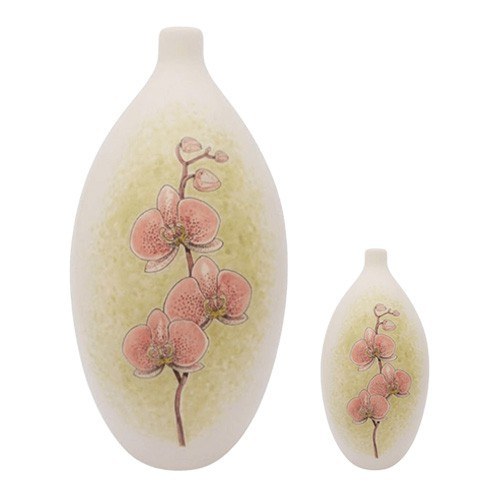 Pink Orchids Ceramic Cremation Urns 