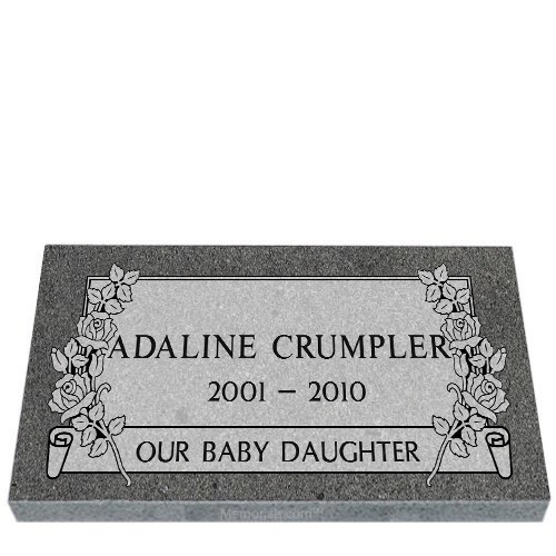 Our Baby Daughter Infant Granite Grave Marker