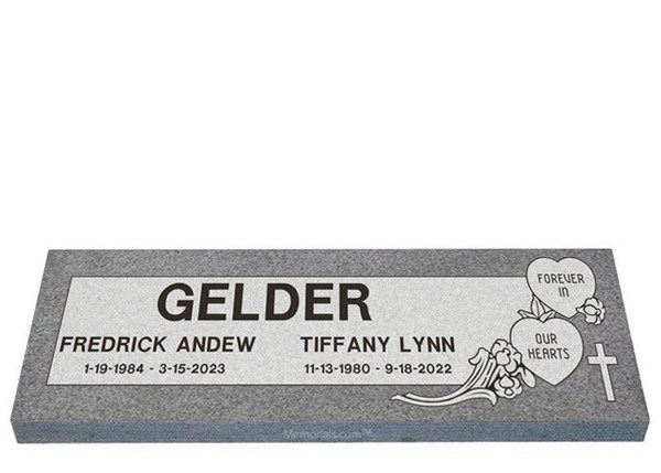 Our Hearts Companion Granite Headstone 36 x 12