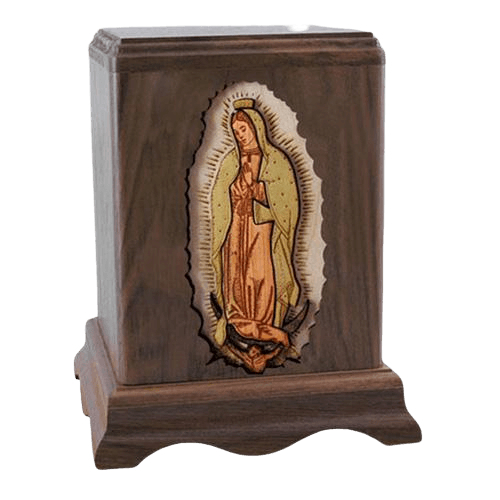 Lady of Guadalupe Walnut Companion Urn