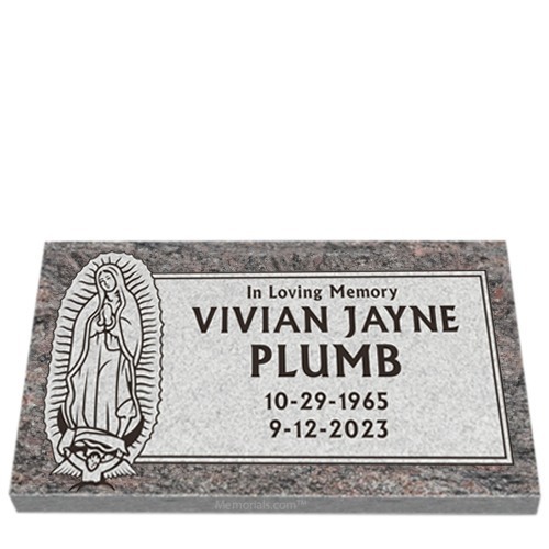 Our Lady of Guadalupe Granite Grave Marker 20 x 10