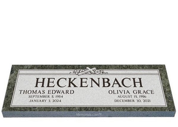 Our Memories Live on Companion Granite Headstone 36 x 12