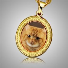 Cat Oval Picture Cremation Pendant II