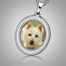 Dog Oval Picture Cremation Pendant