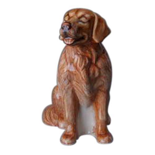 Painted Golden Retriever Ceramic Urn