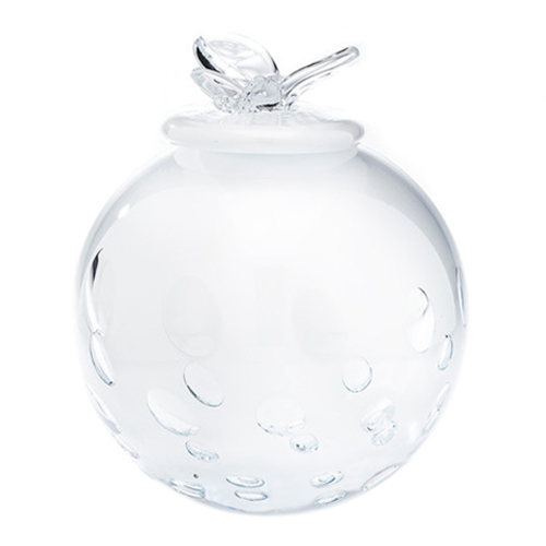 Papillon White Glass Urn