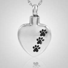 Paw Print Heart Cremation Jewelry