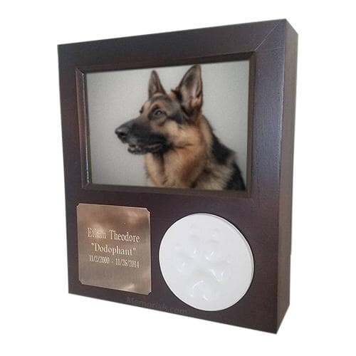 Paw Print Horizontal Photo Black Pet Urns