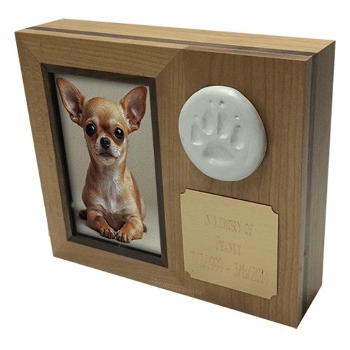 Paw Print Horizontal Photo Cherry Pet Urns