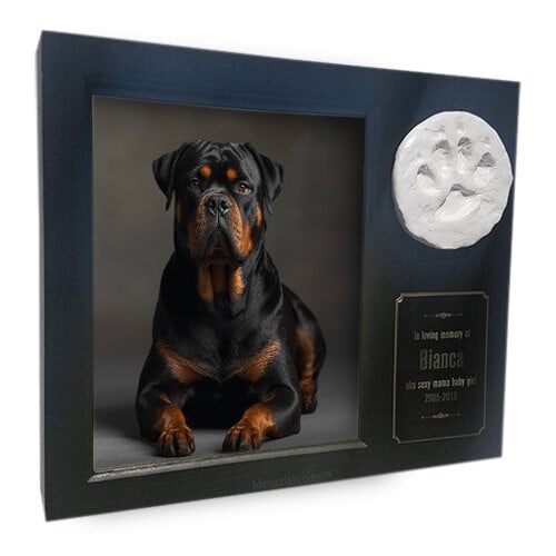 Paw Print Photo Black Pet Urns