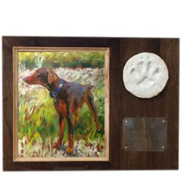 Paw Print Photo Walnut Pet Urns