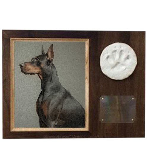 Paw Print Photo Walnut Pet Urns