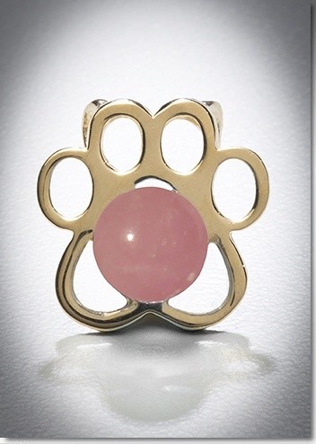 Pink Paw Yellow Gold Cremation Pendant