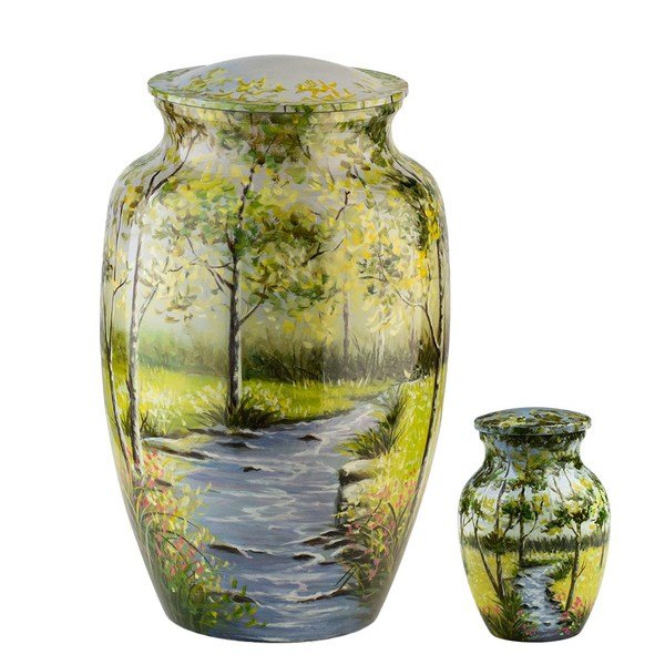 Peaceful Stream Metal Urns