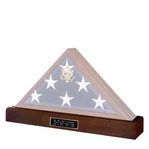 Flag Case Walnut Pedestal with Urn