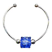 Cobalt Cube Bead Ash Bracelet