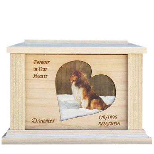Pet Heart Picture Cremation Urn - Large