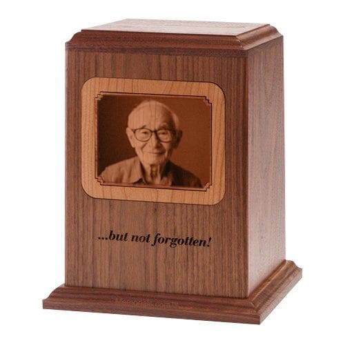 Photo Reflection Wood Cremation Urn