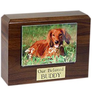 Walnut Photo Pet Cremation Urns