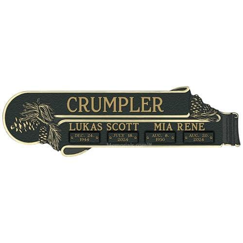 Pines Cemetery Crypt Plaque for Two