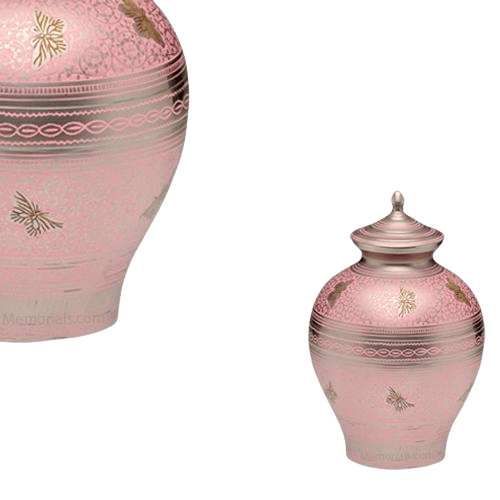 Pink Butterflies Keepsake Cremation Urn