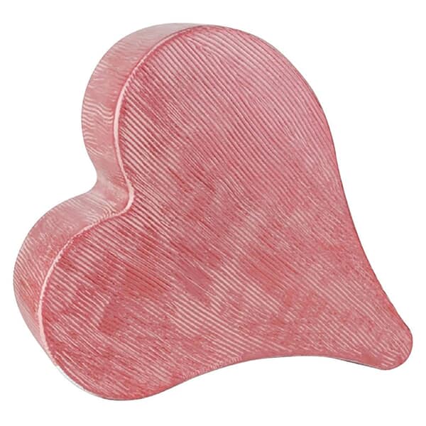 Pink Curved Heart Wooden Cremation Urn