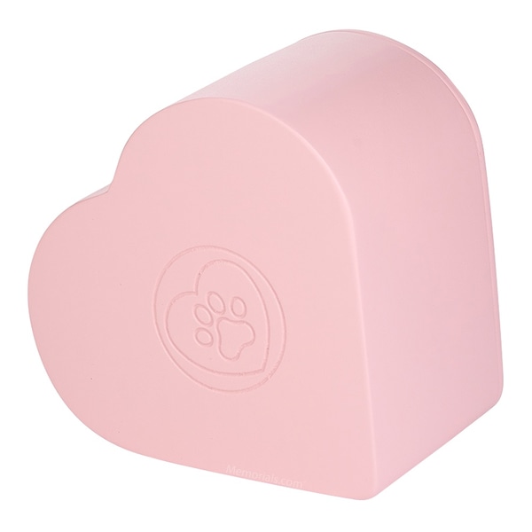 Pink Heart Paw Print Wooden Cremation Urn
