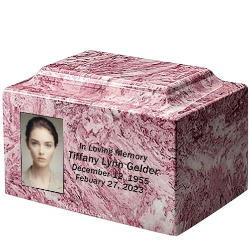 Pink Princess Marble Photo Urn