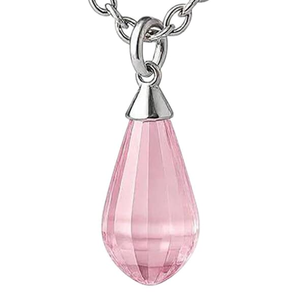 Pink Teardrop Cremation Crystal Necklace