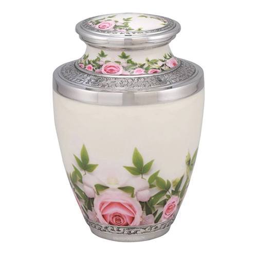 Pink Velvet Rose Cremation Urn