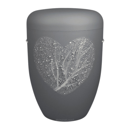 Platinum Heart Biodegradable Cremation Urn